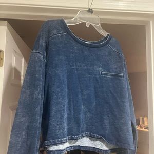 denim sweatshirt